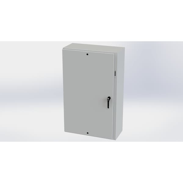 3 Point Latch with Padlock Handle Electrical Enclosures, 60 in H, 16 in D, 37.38 in W, Carbon Steel